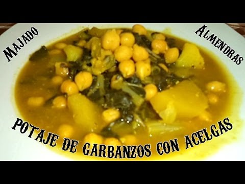POTAJE DE GARBANZOS CON ACELGAS Y MAJADO DE ALMENDRAS - Recetas de Cocina